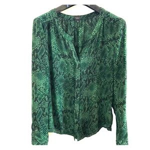 Aritzia snake skin print blouse